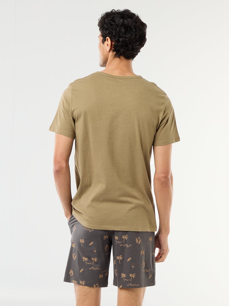 Ensemble pyjama court t-shirt + short - 2 pièces Vert - Kiabi