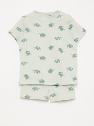 Ensemble pyjama court t-shirt + short - 2 pièces