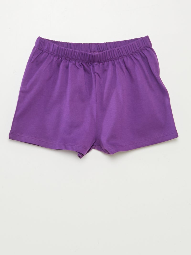 Ensemble pyjama court t-shirt + short - 2 pièces Violet - Kiabi