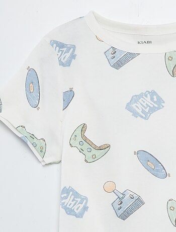 Ensemble pyjama court t-shirt + short avec imprimés - 2 pièces