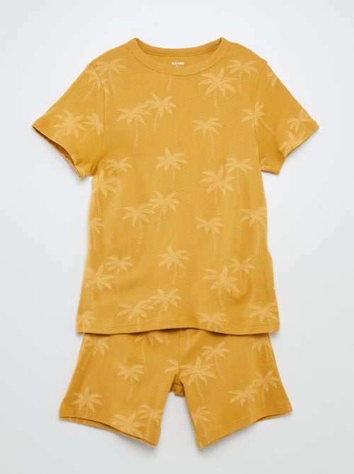 Ensemble pyjama court t-shirt + short avec imprimés - 2 pièces - Kiabi