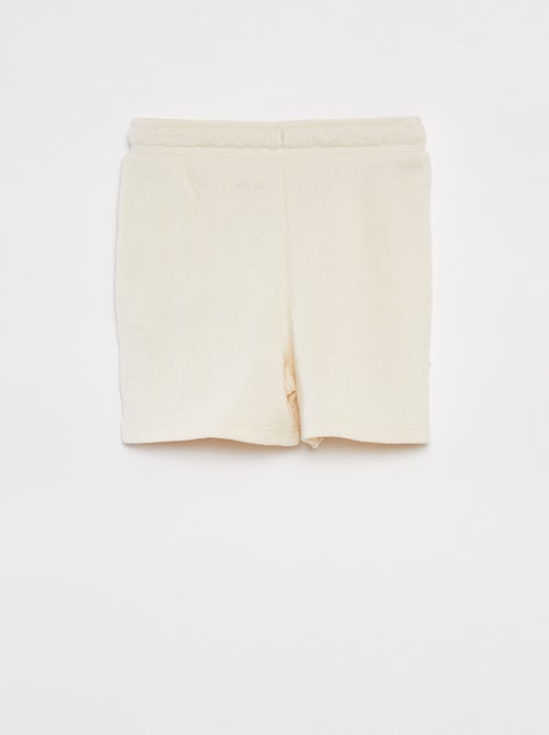 Ensemble pyjama court t-shirt + short en maille gaufrée - 2 pièces - Kiabi