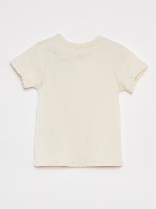 Ensemble pyjama court t-shirt + short en maille gaufrée - 2 pièces - Kiabi