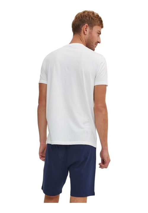 Ensemble Pyjama court Tshirt col rond homme en coton Serge Blanco - Kiabi