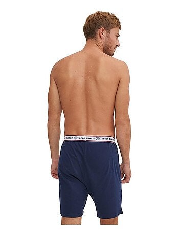 Ensemble pyjama court tshirt col rond homme en coton serge blanco