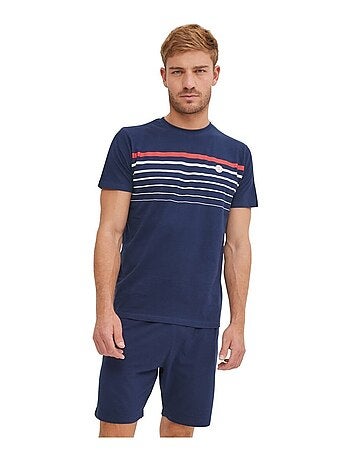 Ensemble Pyjama court Tshirt col rond homme en coton Serge Blanco