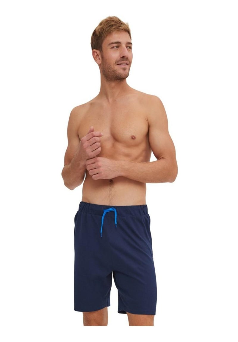 Ensemble Pyjama court Tshirt col V homme en coton Serge Blanco Bleu - Kiabi