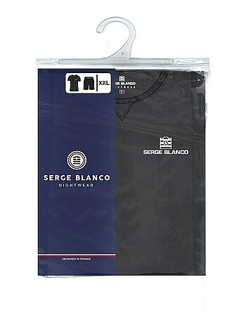 Ensemble Pyjama court Tshirt col V homme en coton Serge Blanco