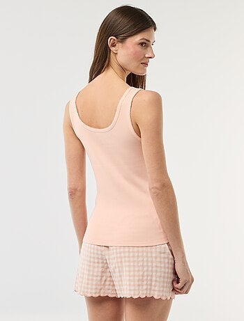 Ensemble pyjama court vichy - 2 pièces