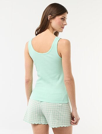 Ensemble pyjama court vichy - 2 pièces