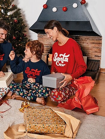 Pyjama Familial De Noël Assorti - Ensemble Homme/femme/enfant, En Polyester, Taille Jusqu'à 4XL | Pour Fêtes En Famille