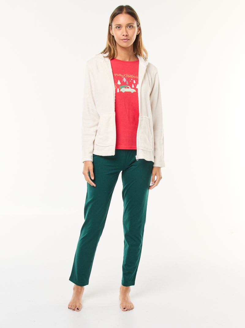 Ensemble pyjama de Noël - 3 pièces Rouge - Kiabi