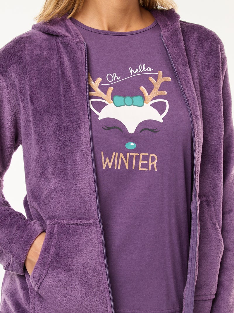 Ensemble pyjama de Noël - 3 pièces Violet - Kiabi