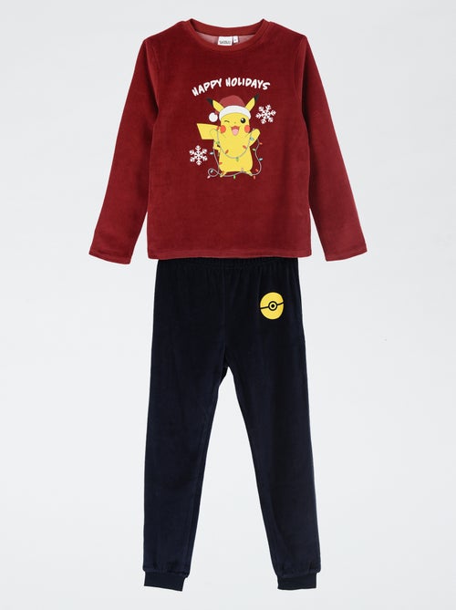 Ensemble pyjama de Noël 'Pikachu' long T-shirt + pantalon - 2 pièces - Kiabi