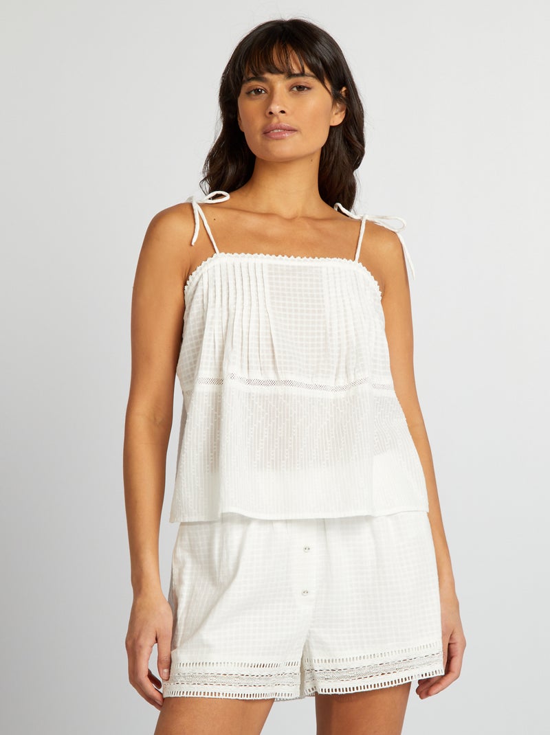 Ensemble pyjama débardeur + short - 2 pièces blanc - Kiabi