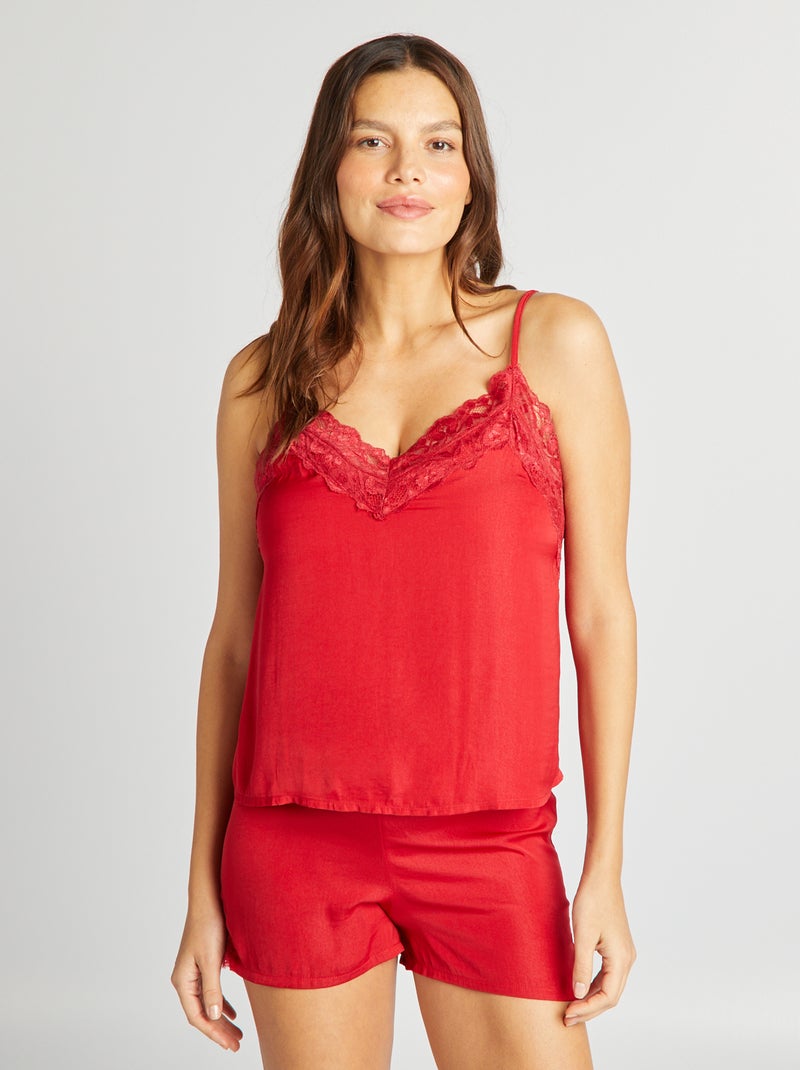 Ensemble pyjama débardeur + short - 2 pièces Rouge - Kiabi