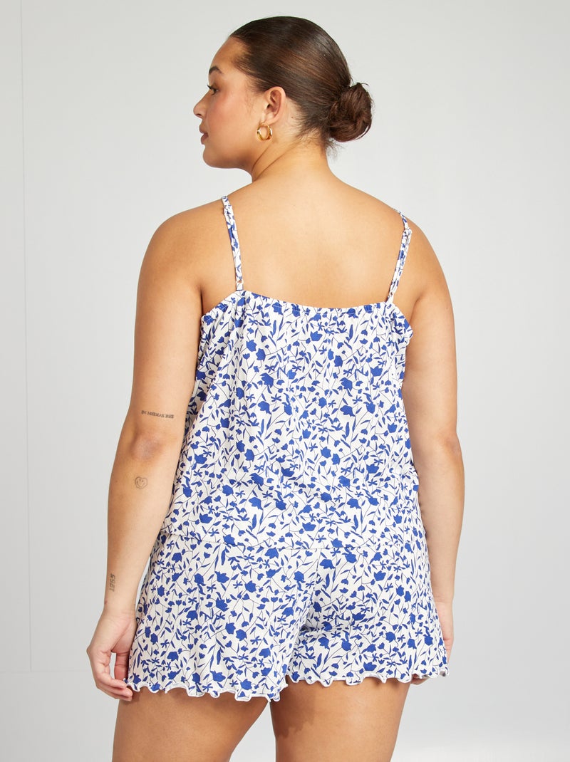 Ensemble pyjama débardeur + short avec imprimés - 2 pièces BLEU - Kiabi