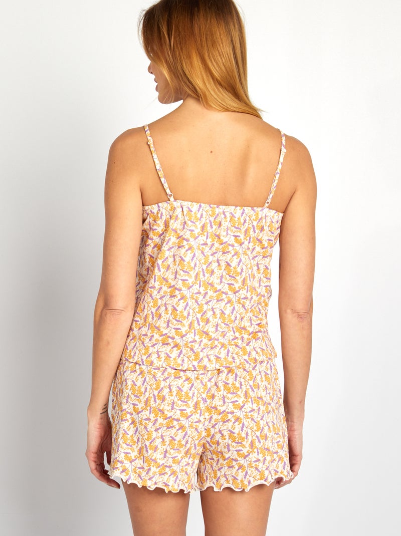 Ensemble pyjama débardeur + short en coton - 2 pièces Jaune - Kiabi