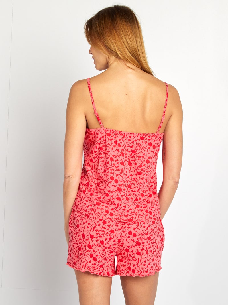 Ensemble pyjama débardeur + short en coton - 2 pièces Rose - Kiabi