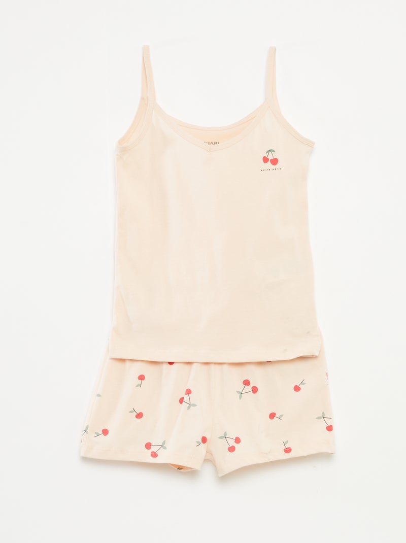 Ensemble pyjama débardeur + short en imprimé - 2 pièces Rose - Kiabi