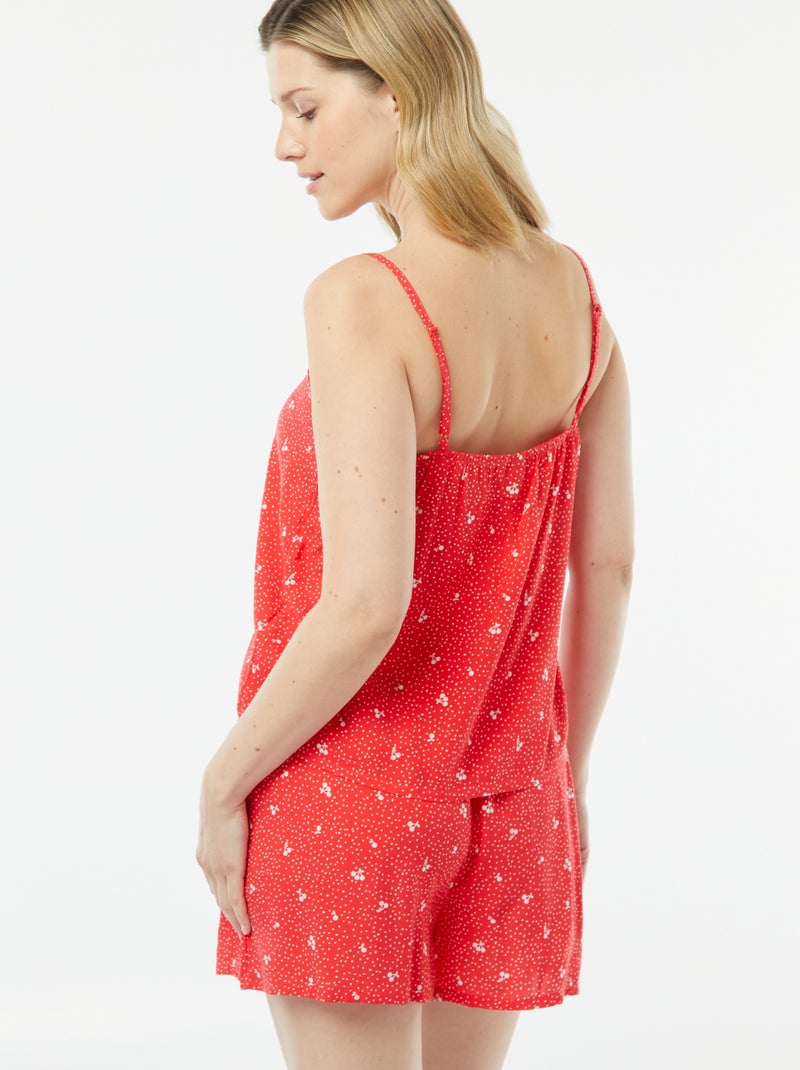 Ensemble pyjama débardeur + short imprimé ROUGE - Kiabi