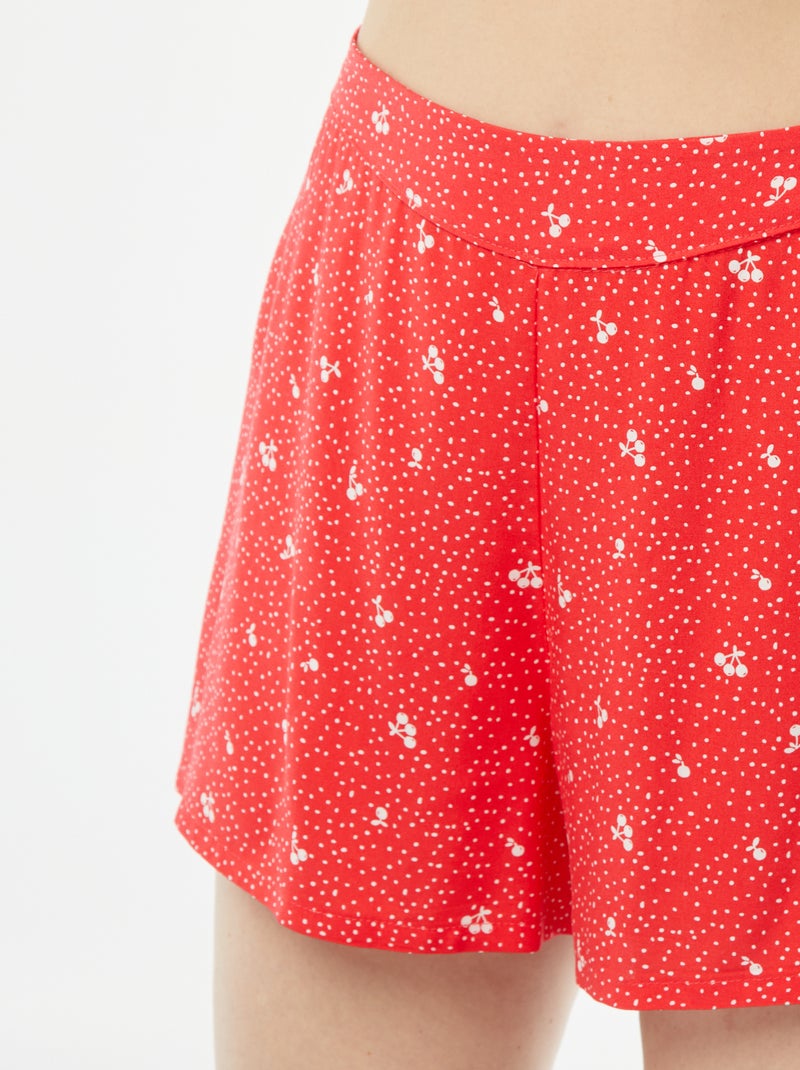 Ensemble pyjama débardeur + short imprimé ROUGE - Kiabi
