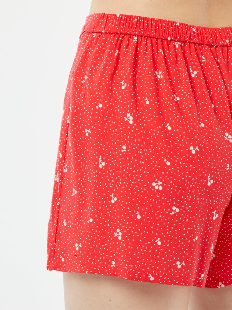 Ensemble pyjama débardeur + short imprimé ROUGE - Kiabi