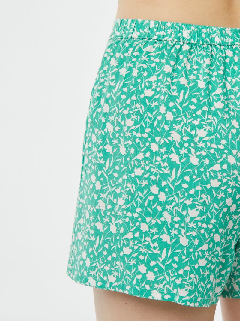 Ensemble pyjama débardeur + short imprimé VERT - Kiabi