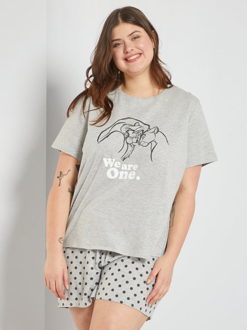 Ensemble pyjama 'Disney' gris - Kiabi