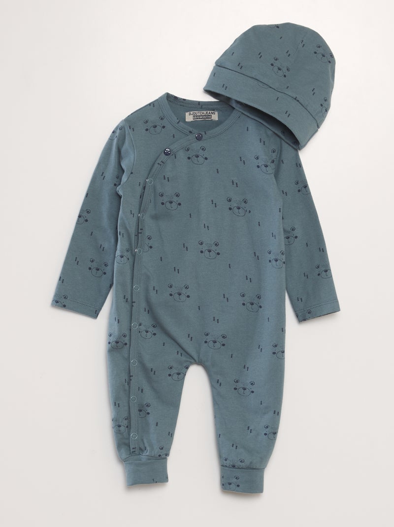 Ensemble Pyjama dors-bien  + bonnet - 2 pièces Blanc - Kiabi