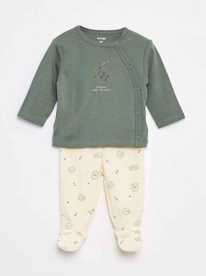 Ensemble pyjama en coton - 2 pièces Blanc - Kiabi