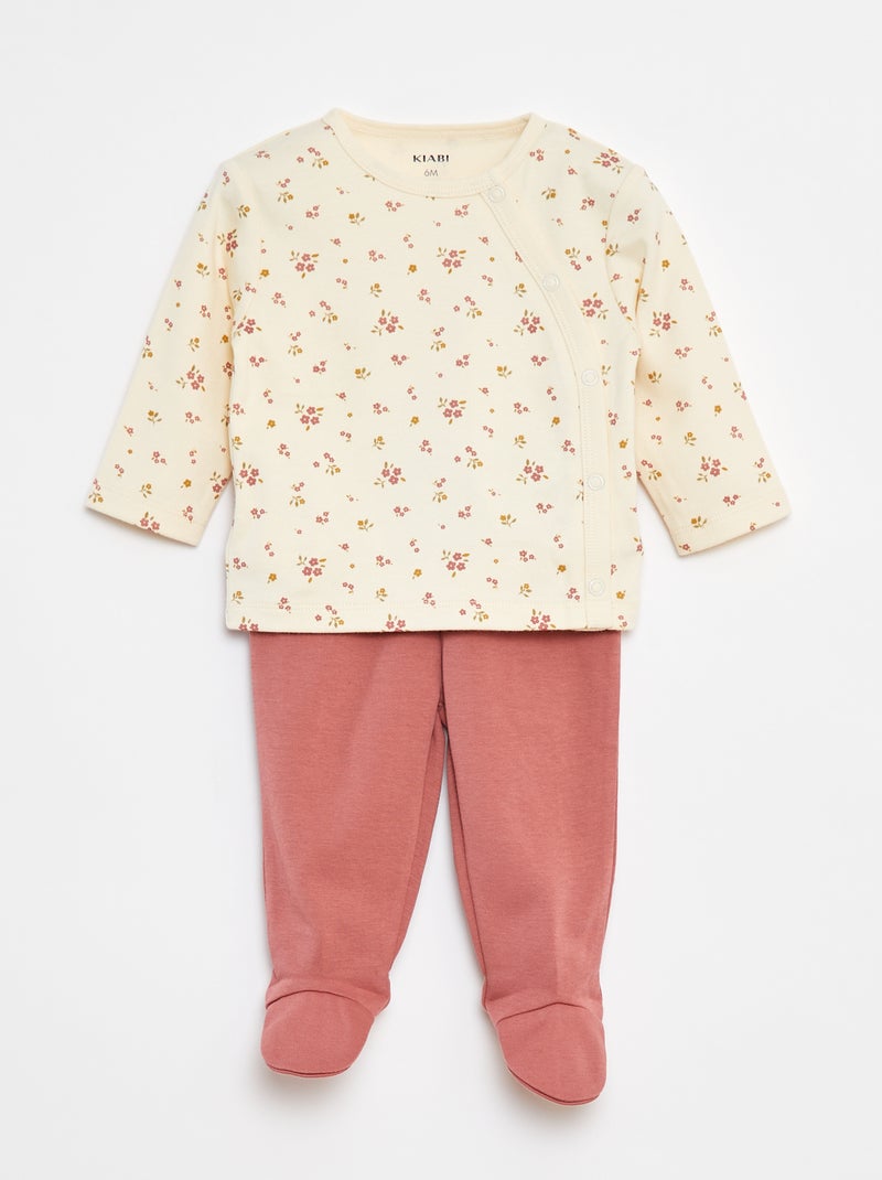 Ensemble pyjama en coton - 2 pièces Blanc - Kiabi