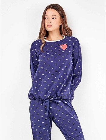 Ensemble pyjama en coton avec des coeurs