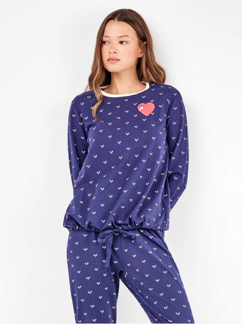 Ensemble pyjama en coton avec des coeurs Multicolore - Kiabi