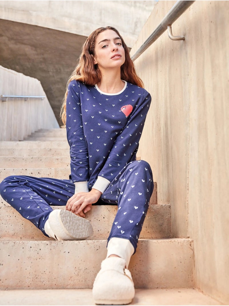 Ensemble pyjama en coton avec des coeurs Multicolore - Kiabi