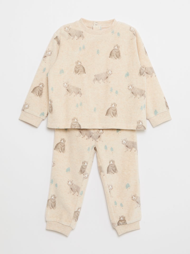 Ensemble pyjama en coton Beige - Kiabi