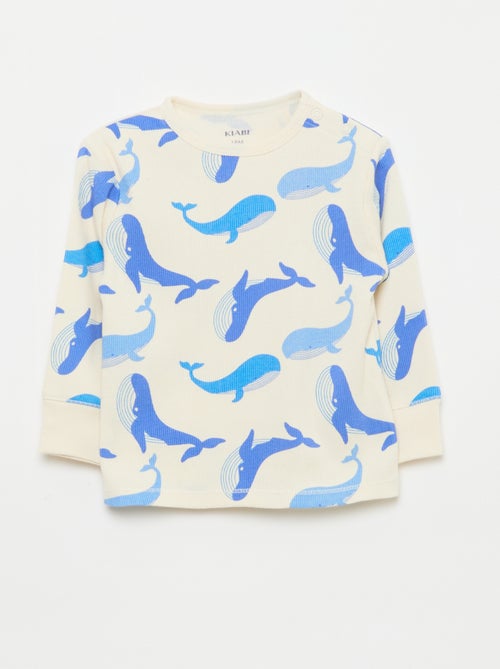 Ensemble pyjama en coton côtelé - 2 pièces - Kiabi Ensemble pyjama en coton côtelé - 2 pièces - Kiabi