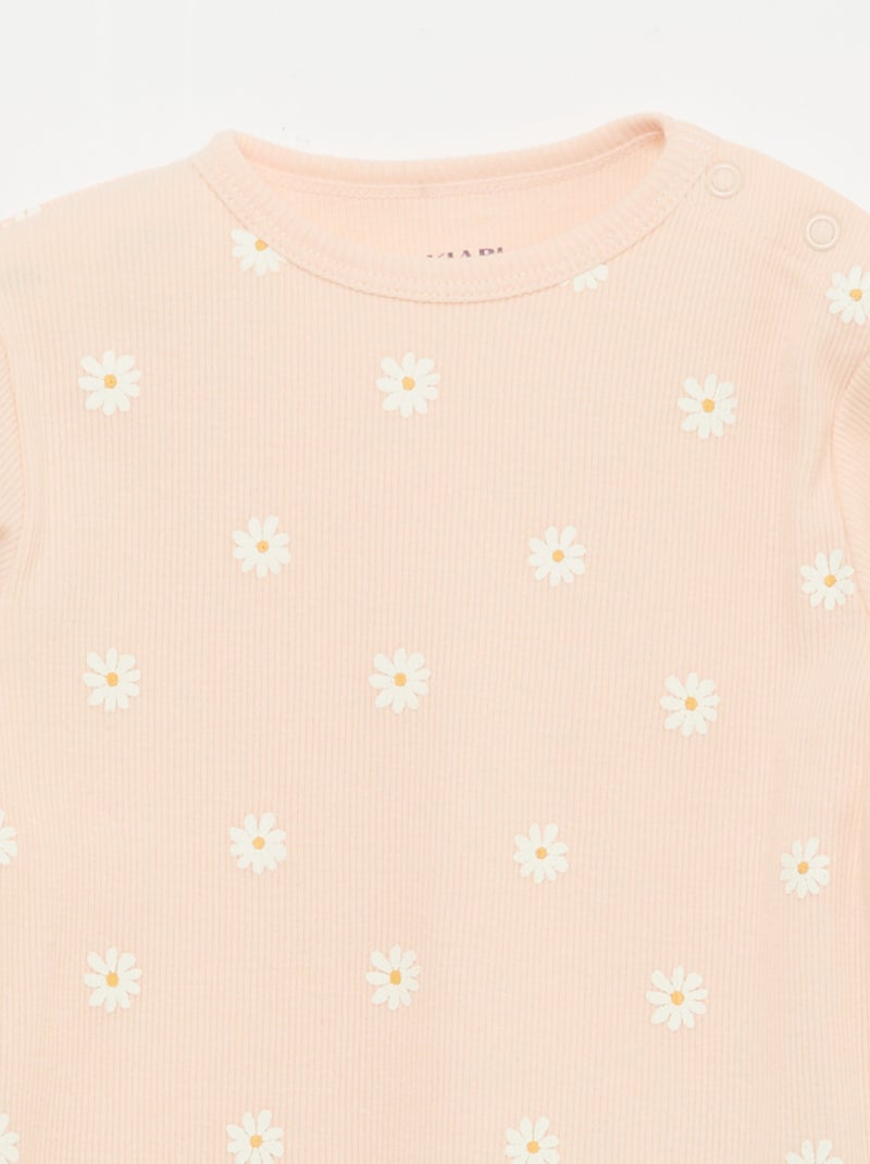 Ensemble pyjama en coton côtelé - 2 pièces Rose - Kiabi