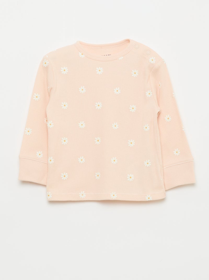 Ensemble pyjama en coton côtelé - 2 pièces Rose - Kiabi