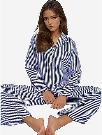 Ensemble pyjama en coton rayé