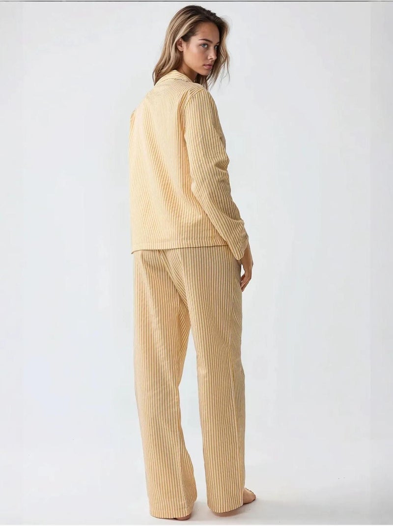 Ensemble pyjama en coton rayé hiccup Jaune - Kiabi