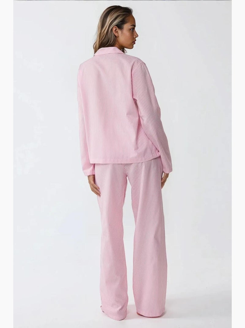 Ensemble pyjama en coton rayé hiccup Rose - Kiabi