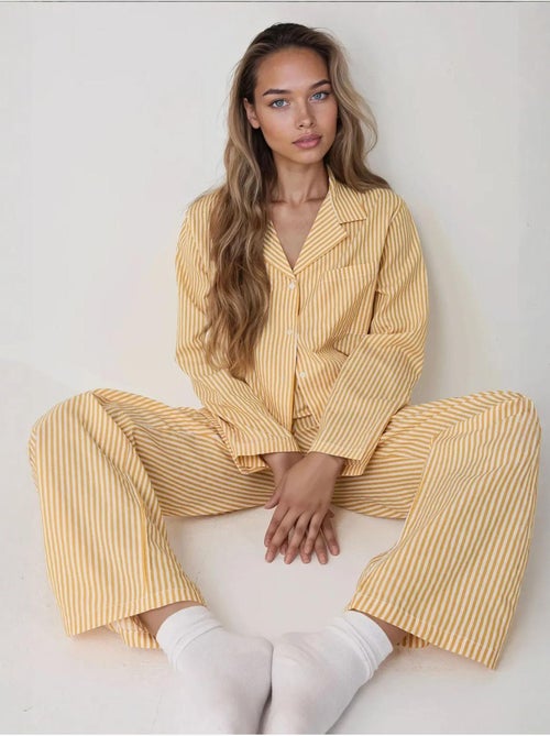 Ensemble pyjama en coton rayé - Kiabi Ensemble pyjama en coton rayé - Kiabi
