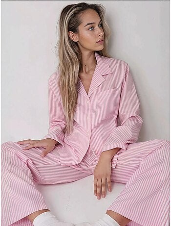Ensemble pyjama en coton rayé