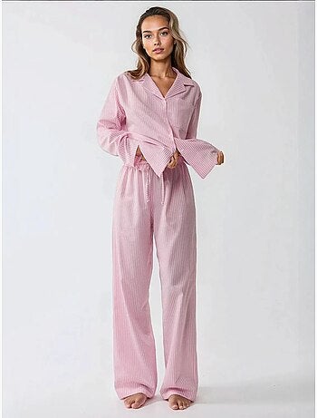 Ensemble pyjama en coton rayé