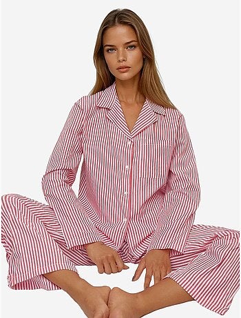 Ensemble pyjama en coton rayé