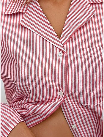 Ensemble pyjama en coton rayé