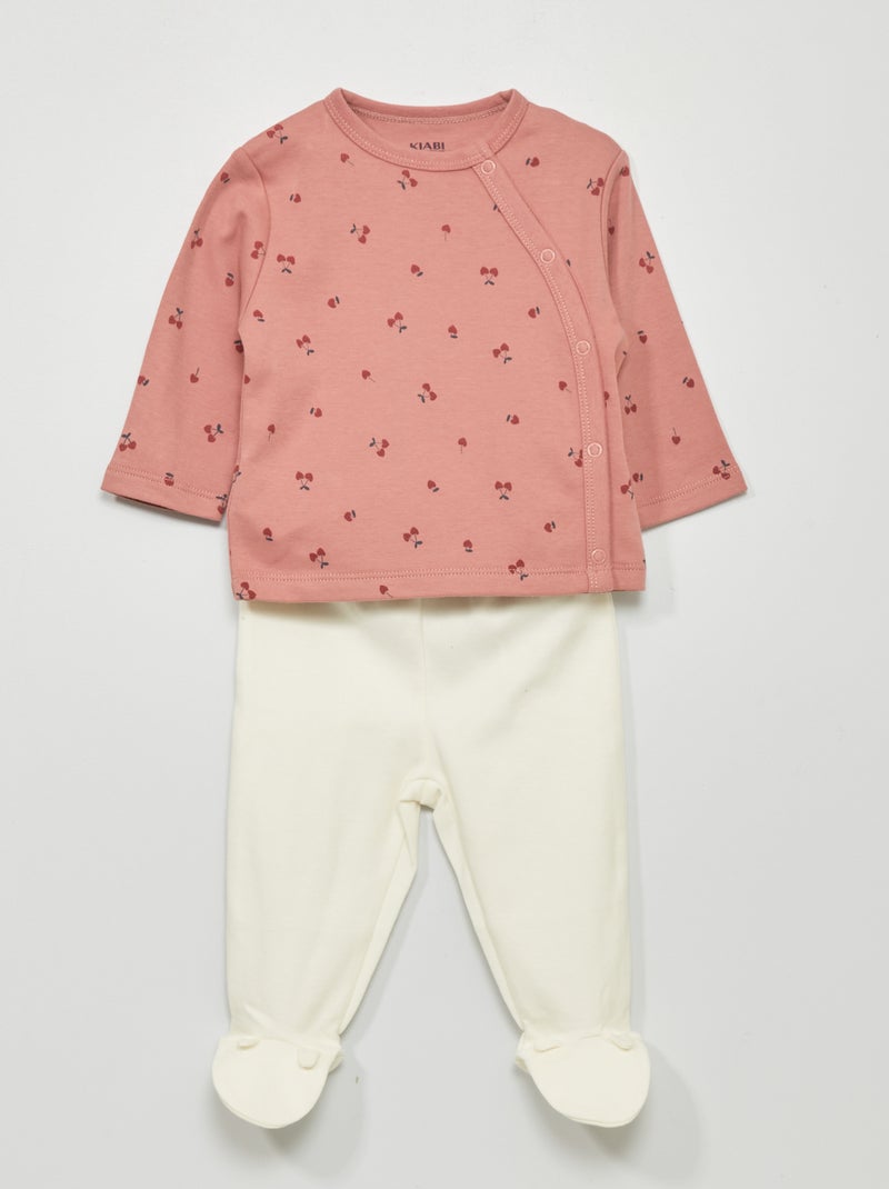 Ensemble pyjama en interlock - 2 pièces Rose - Kiabi