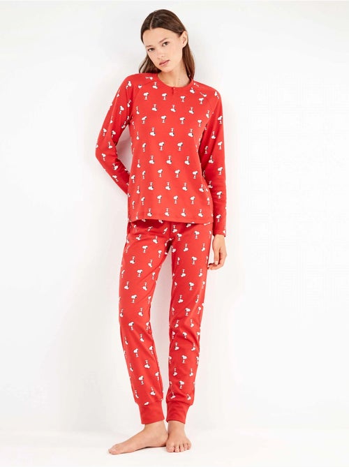 Ensemble pyjama en interlock micro imprimé snoopy - Kiabi Ensemble pyjama en interlock micro imprimé snoopy - Kiabi