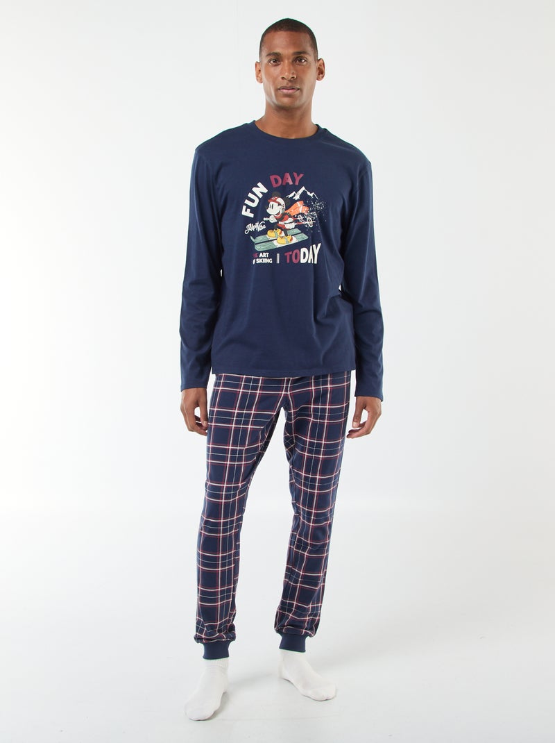Ensemble pyjama en jersey 'Mickey' 'Disney' t-shirt + pantalon - 2 pièces Bleu - Kiabi